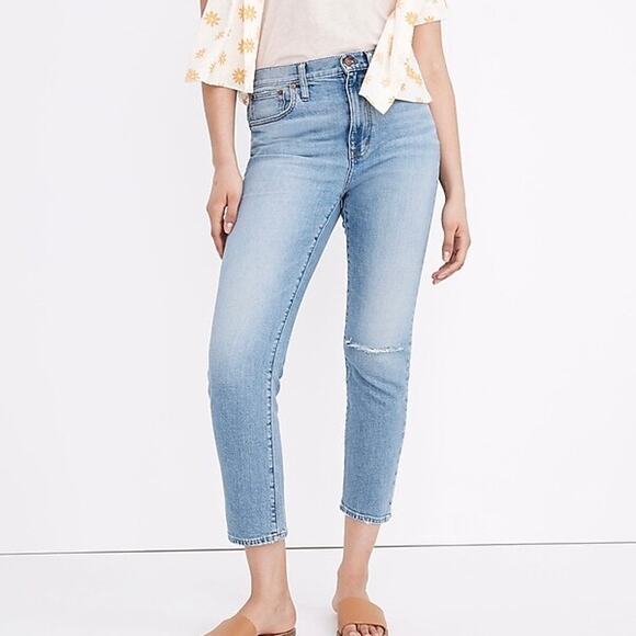 NWT Madewell The High-Rise Slim Boyjean in Summit Wash: Summerweight Edition 27 - Picture 2 of 16
